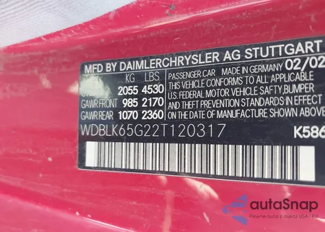 2002 Mercedes-Benz Clk 320 z USA, uszkodzony, nr VIN WDBLK65G22T120317